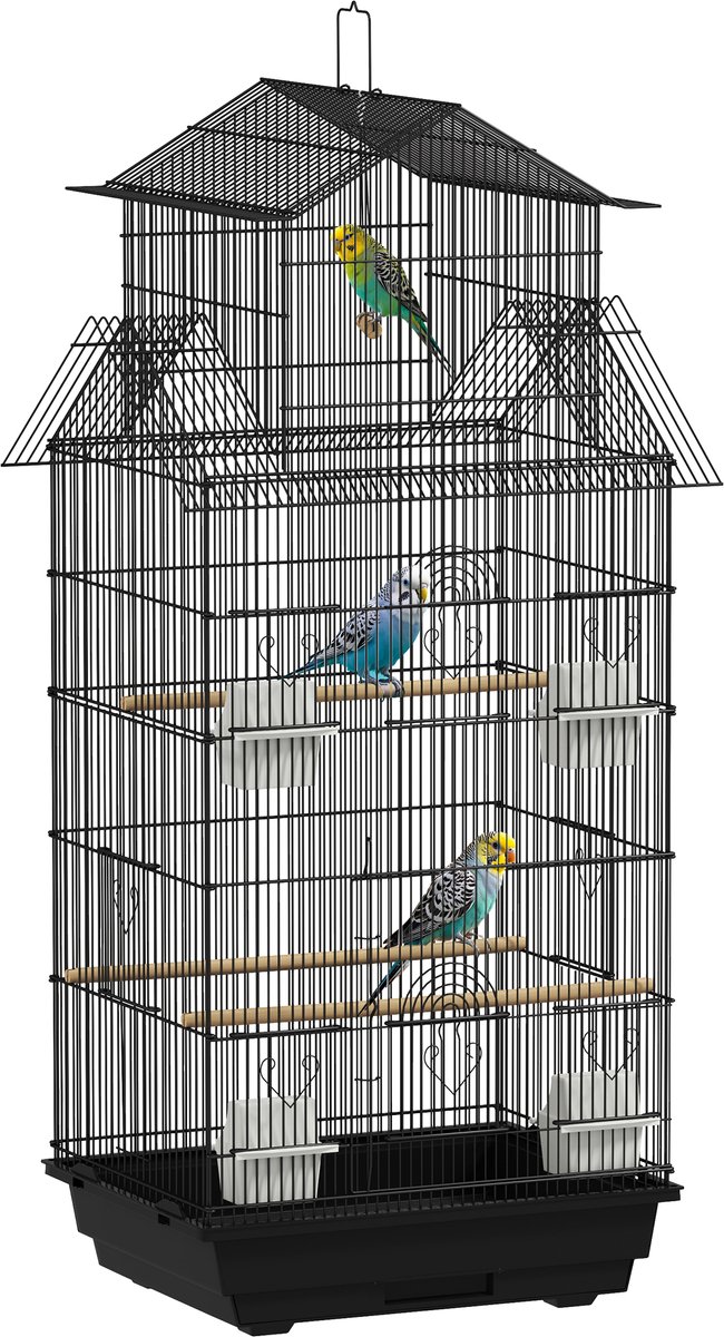 PawHut Vogelkooi - Staal - 50,5x41x104cm - Zwart