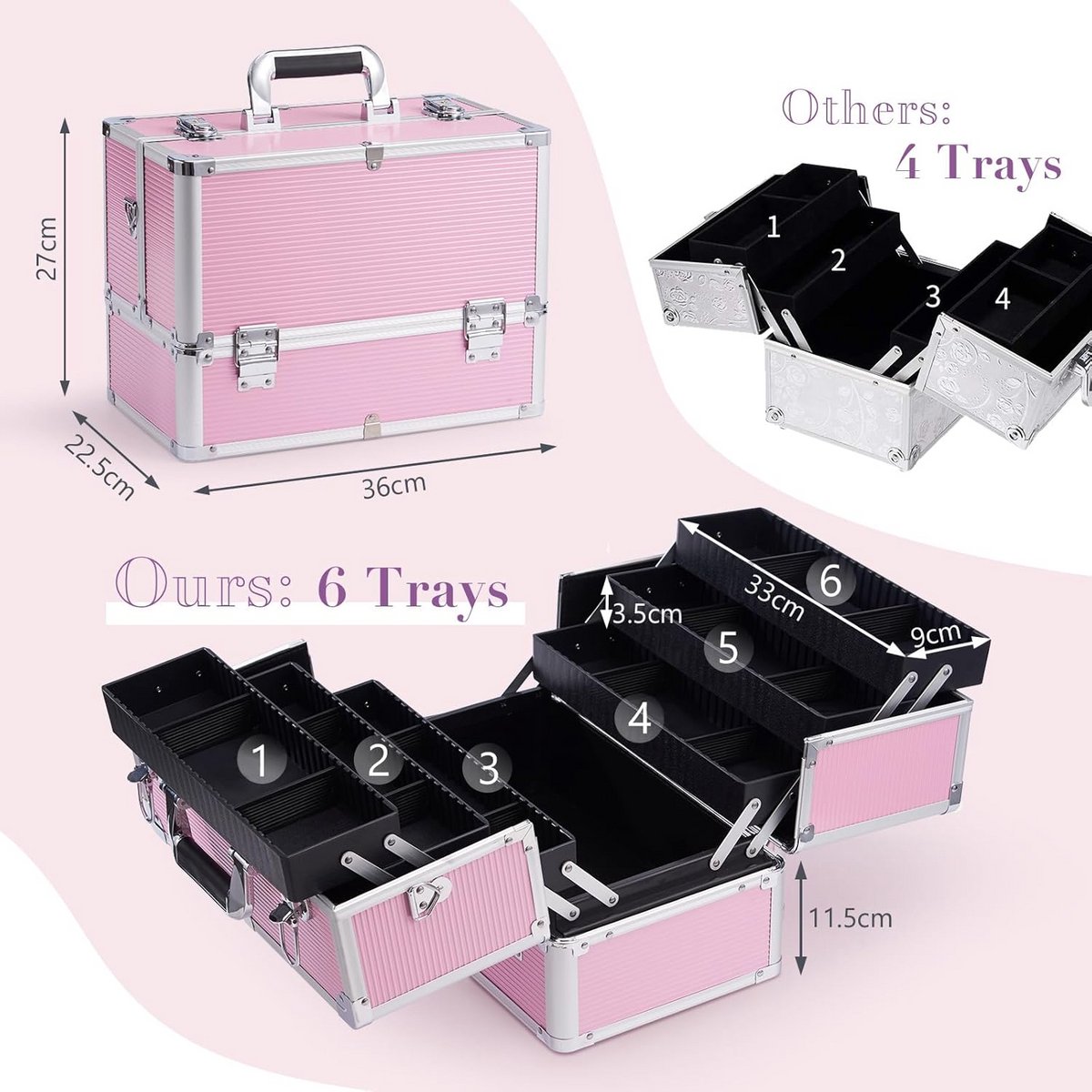 Kapperskoffer - Kapperstas - Visagie - Cosmetica Organizer - Make-up