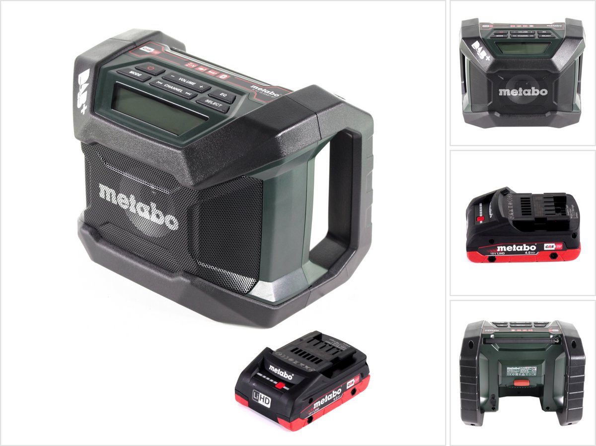 Metabo R 12-18 DAB+ BT accu bouwradio 12-18 V DAB+ + 1x LiHD accu 4,0 Ah - zonder oplader