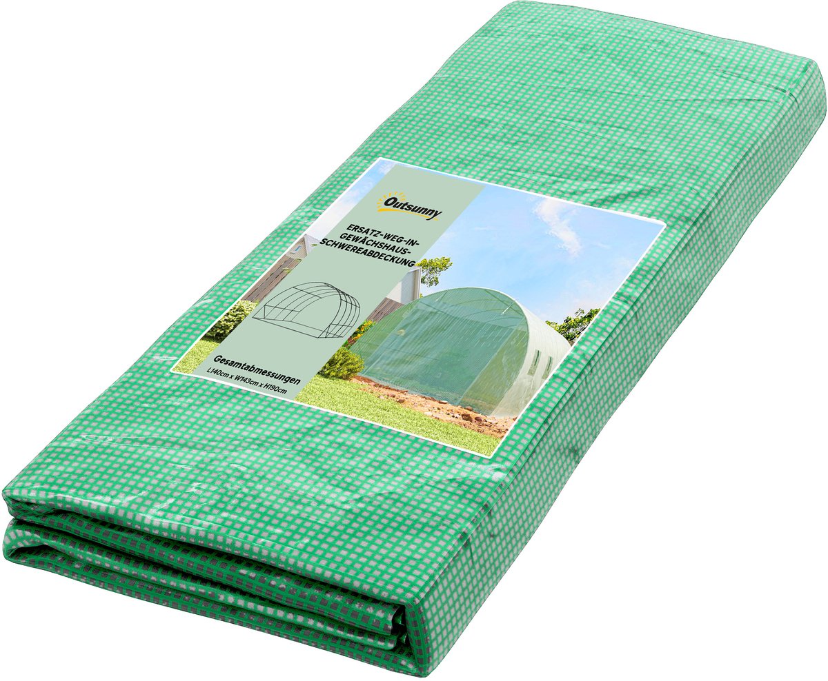 Outsunny Greenhouse Cover-PE-400L x 300B x 200H cm-Groen