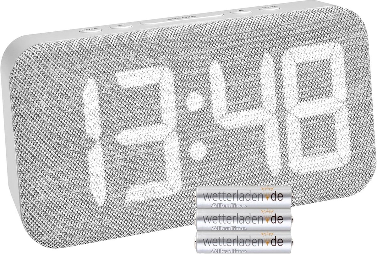 Digitale Wekker met Textiel Hoes, Datumweergave en 3 Lichtniveaus