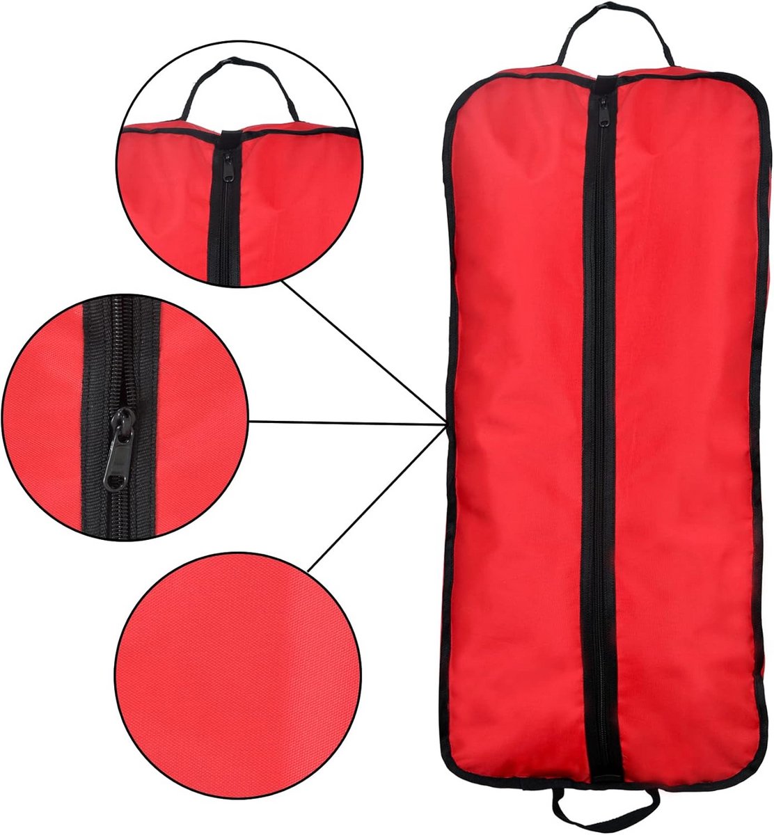 Set van 3 Gelaagde Hoofdstel en Halter Opbergtassen voor Paardentuig - Rood