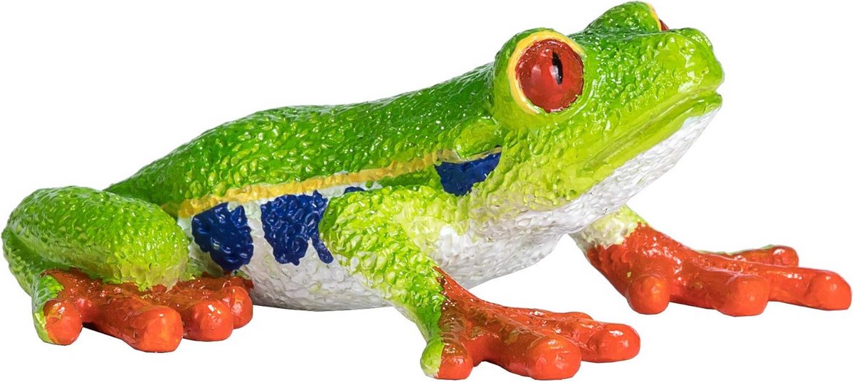 Realistische Groene Kikker en Kakkerlak op Boomstam Decoratie - Natuurgetrouwe Tuinfiguur