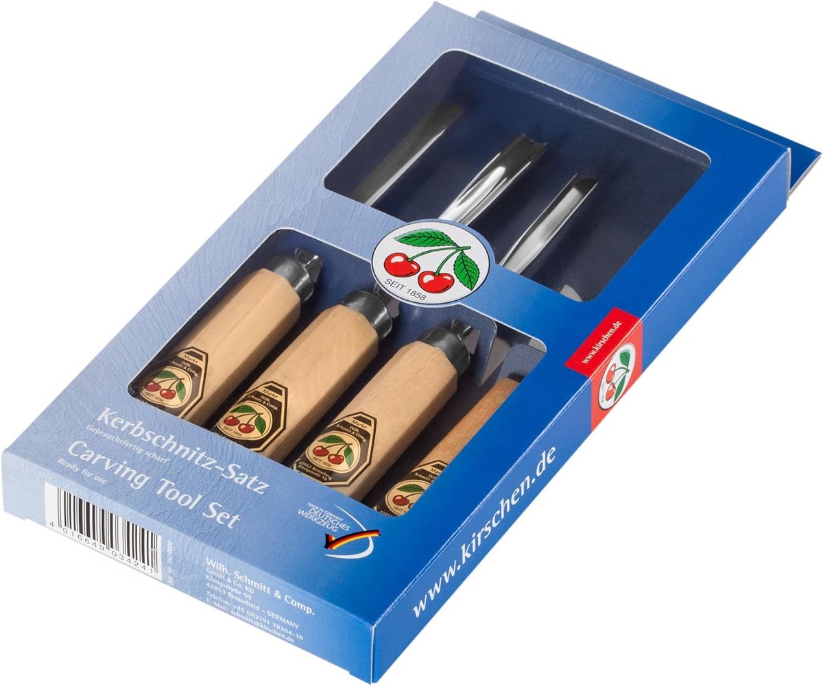 Houtsnijgereedschap Set met Inkepingen - 4 Delig