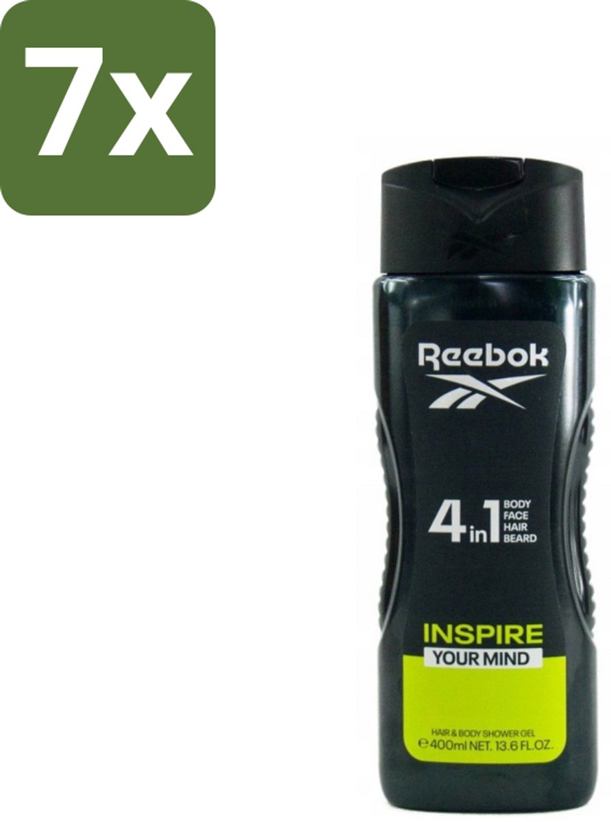 Reebok - Inspire Your Mind - Douchegel - 4 in 1 - 400 ml - Bulkverpakking - 7 stuks