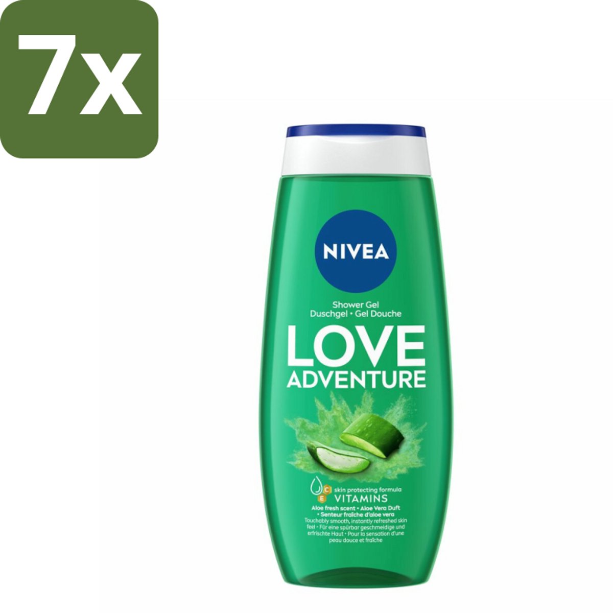 NIVEA Douchegel Love Nature 250 ml - Bulkverpakking - 7 stuks