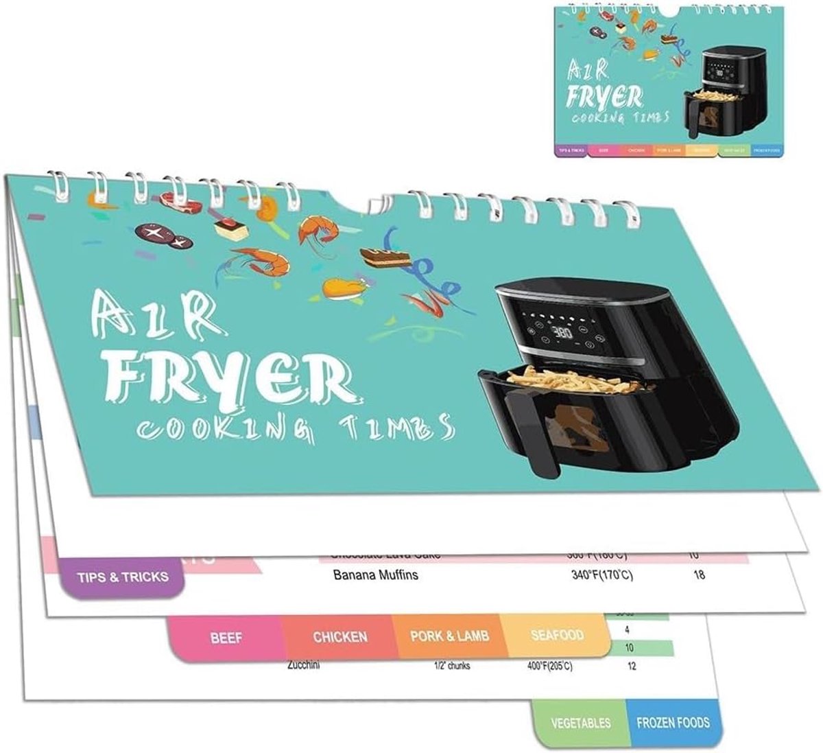 Keuken Kalender - Receptenplanner - Airfryer Koken - Magnetisch Ontwerp - 22x14 cm - Afgebeeld