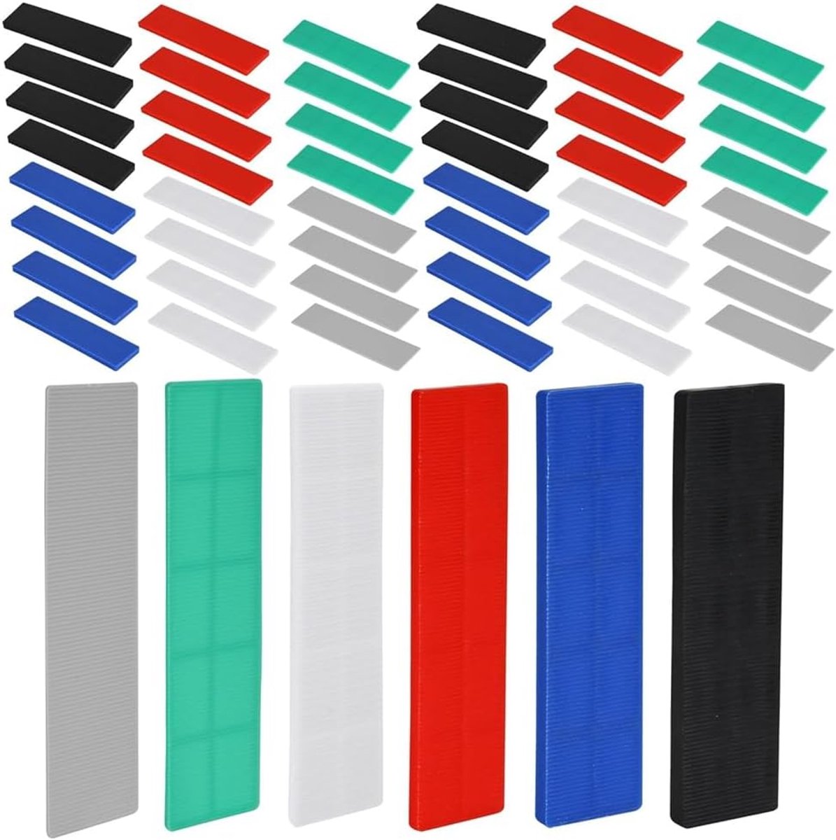 Kunststof Vulplaatjes - Nivelleren Composiet Onderlegger - Meubels Stellen - Zes Dikte Variaties - 180 Stuks - Meerdere Kleuren