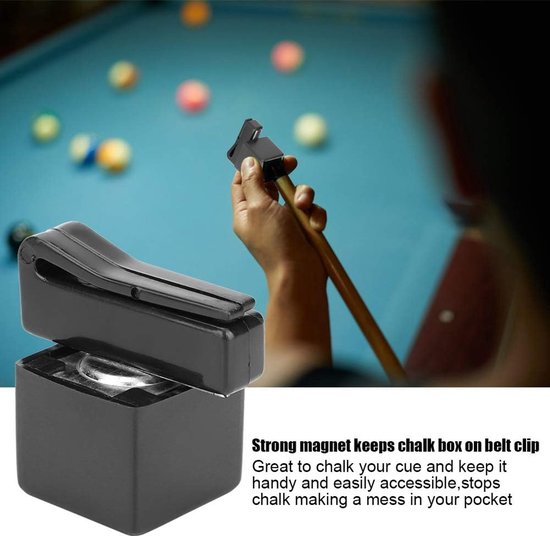 Krijthouder Keu - Accessoire Biljart - Spel Verbeteren - Magnetische Riemclip - 4.5cm x 3cm - Zwart — afbeelding 5