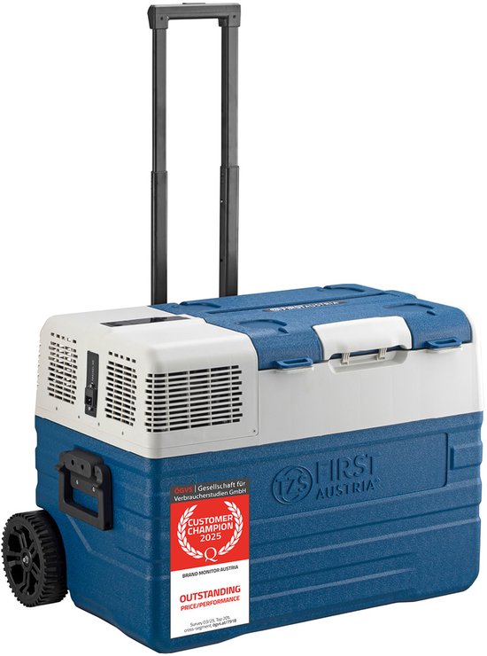 TZS First Austria Compressor koelbox, 52 l, -20 °C tot +20 °C, max/eco binnenverlichting, USB-aansluiting, trolleyfunctie en handgrepen van Merkloos — afbeelding 2