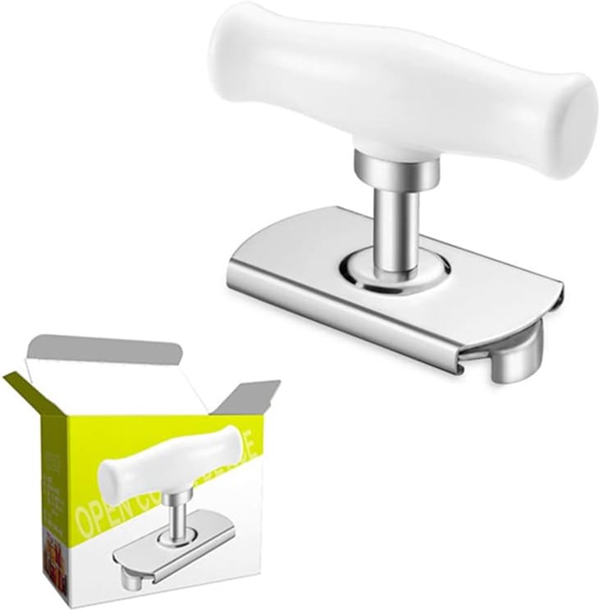 Flesopener - Potopener - Makkelijk openen - Verstelbaar ontwerp - 8.5 cm handvat - Wit