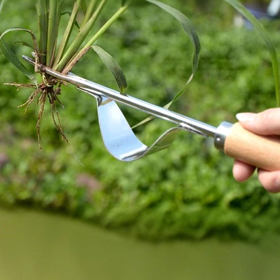 Onkruidsteker Roestvrij Staal - Tuinhark Graver - Wieden Grond Losmaken - 2-in-1 Functionaliteit - 30 cm Lengte — afbeelding 3