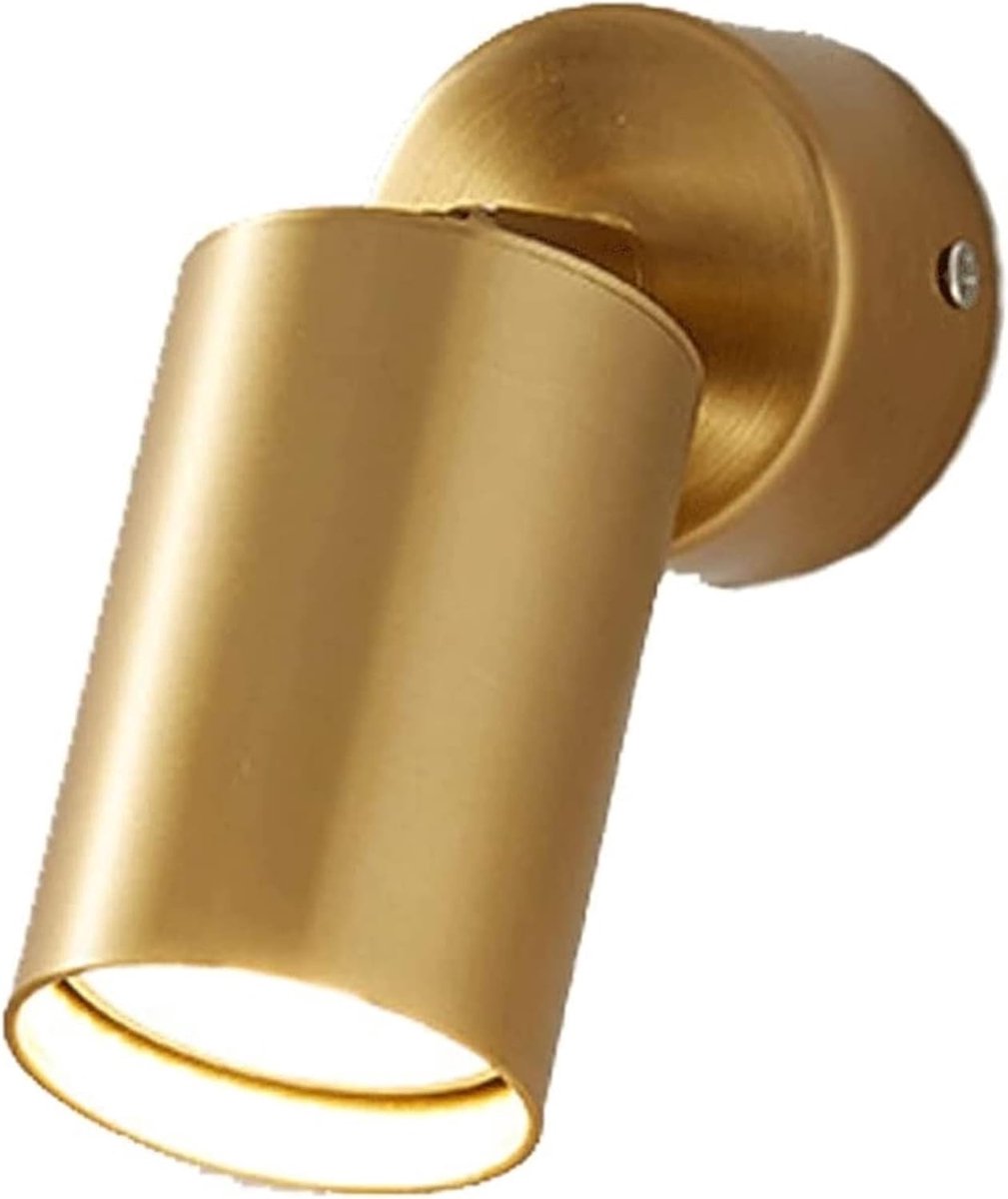 Moderne Wandlamp - Nachtkast Verlichting - Leeslicht Instelbaar - Verstelbare Hoek - 3x2x1 cm - Goud