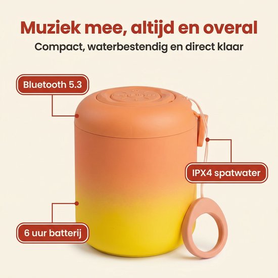 Cheqo® Bluetooth Speaker - Draagbare Bluetooth Speaker - Bluetooth Box - Draagbare Speaker - Mini Bluetooth Speaker - Kleine Bluetooth Speaker - Bluetooth Speaker Waterdicht - Waterbestendige Bluetooth Speaker - Bluetooth Speaker voor Buiten — afbeelding 5