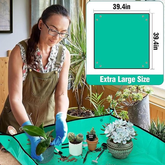 Tuingereedschap Set - Tuin Handgereedschap - Efficiënt Tuinieren - Waterdichte Vloermat - 100x100cm Mat - Zwart Blauw van Tuingereedschap. — afbeelding 4