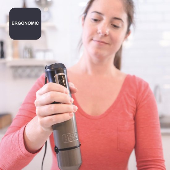 Staafmixer Krachtig - Handmixer Blender - Soepen Purees Maken - 20 Snelheden Turbo - 1200 Watt - Grijs — afbeelding 5