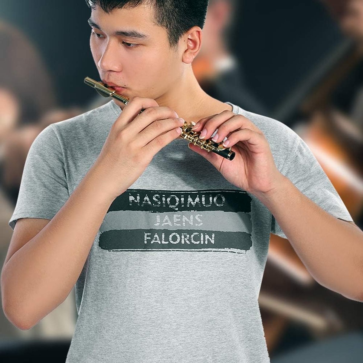 Piccolo Fluit - Kleine Dwarsfluit - Muziek Maken - ABS Cupronickel - 21cm Lengte - Goud