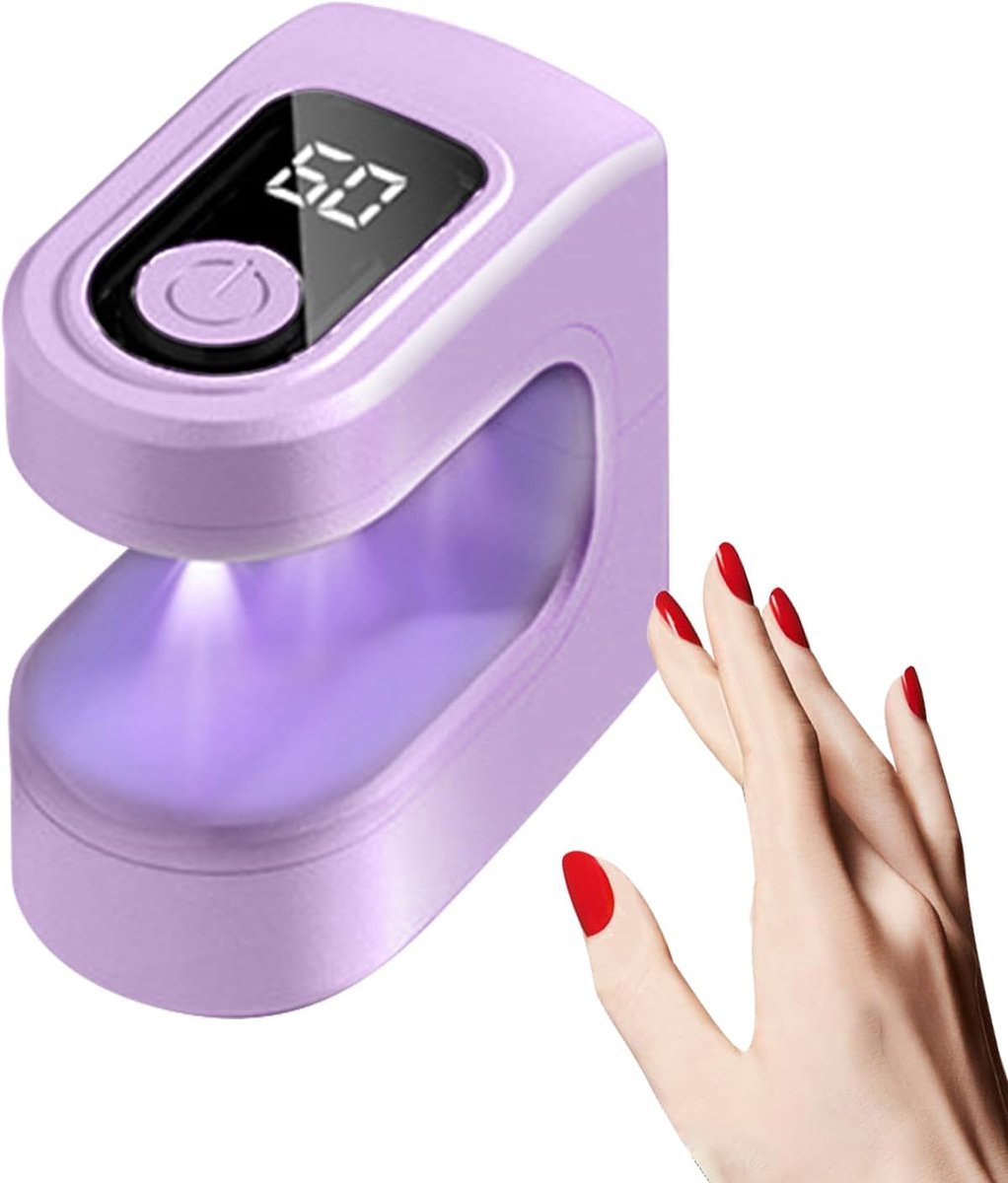 Draagbare Nagellamp - LED Uitharder - Manicure Pedicure - Compact Formaat - 3.8 x 6.2 cm - Paars