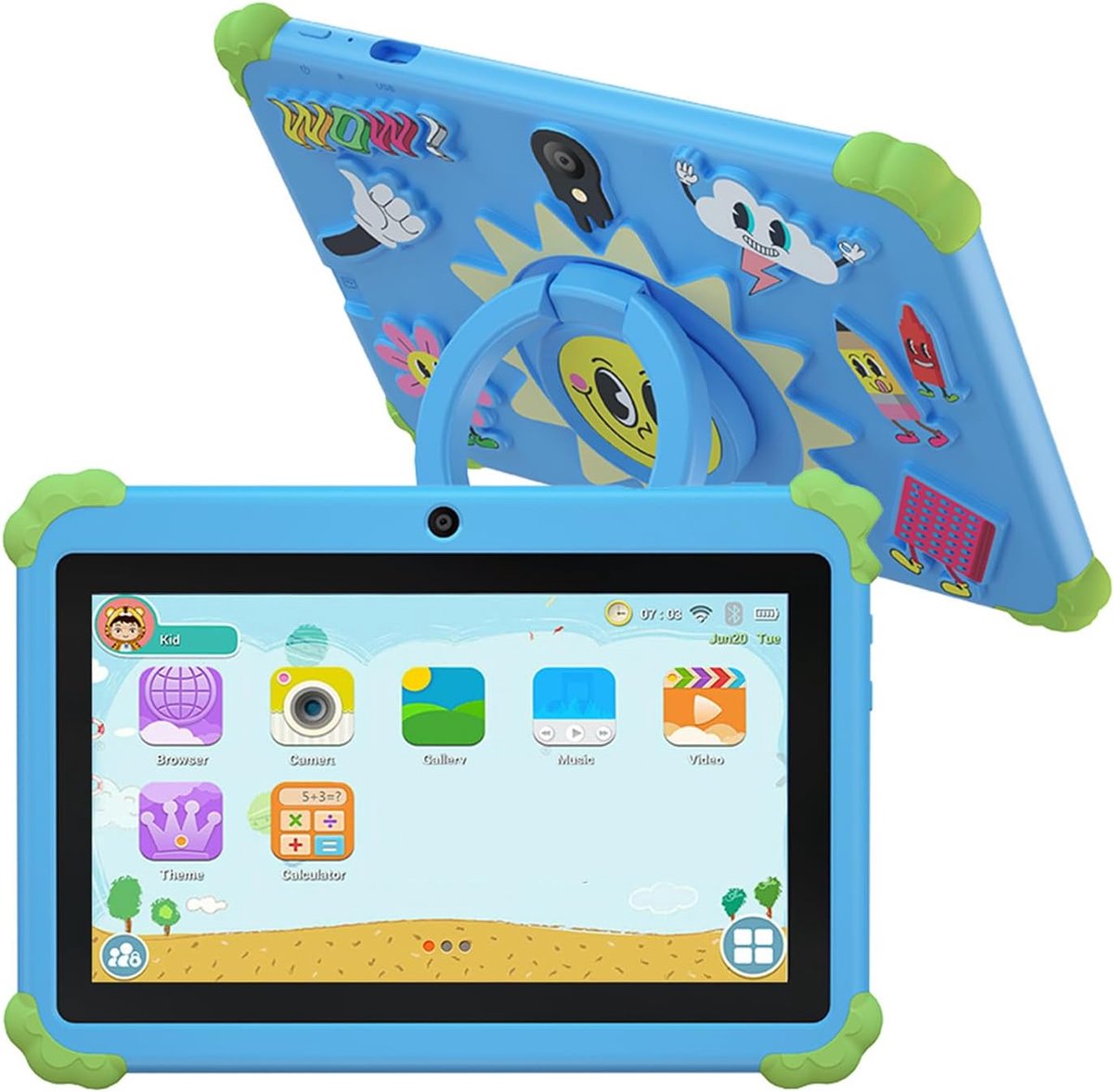 7 Inch Tablet - Draagbaar Scherm - Entertainment Kinderen - Inclusief Beschermhoes - 16GB Opslag - Blauw
