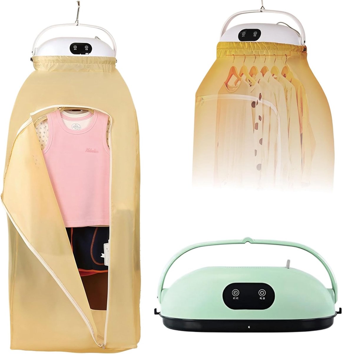 Opvouwbare Kledingstomer - Draagbare Dryer - Snel Drogen - Verticale Stoom - Compact Ontwerp - Groen