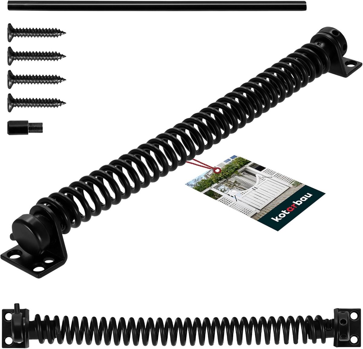 Deursluiter Tuinpoort - Deurveer Poort - Automatisch Sluiten - Gepoedercoat Staal - 28 cm 