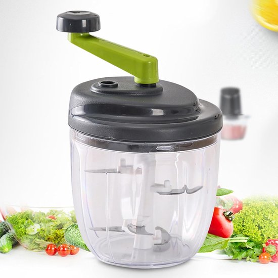 Groente Hakker - Keuken Tool - Snel Snijden - Grote Capaciteit - 900ml 19.5cm - Grijs van Groente — afbeelding 2