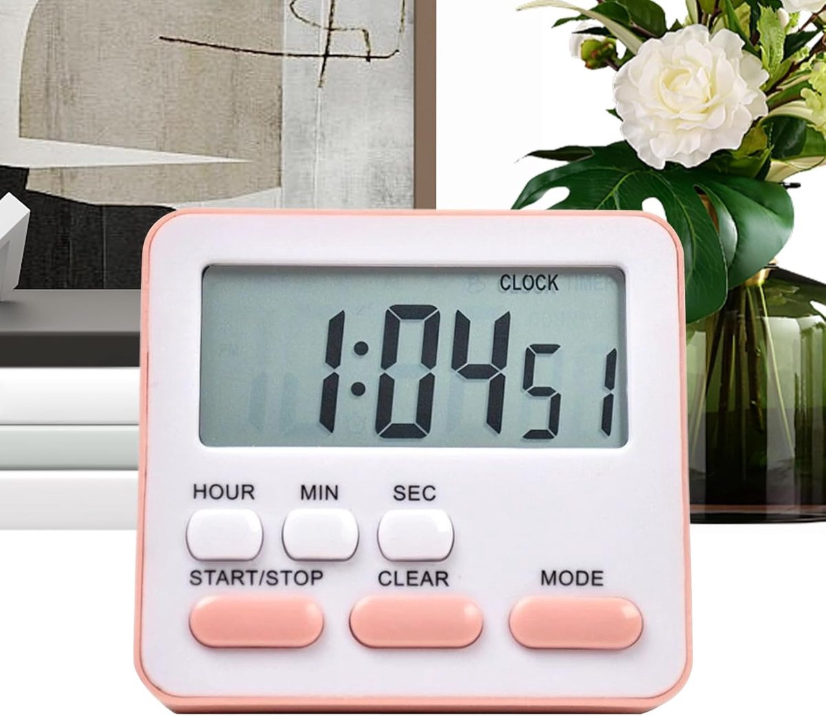 Digitale Timer - Kleine Klok - Studie Koken Bakken - 24 Uur Alarmfunctie - 7 x 6.3 x 2 cm