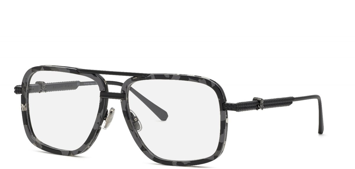 Philipp Plein VPP063V Nero semilucido c/parti bachelite/ruteni 58/15/145 MAN Brilmonturen