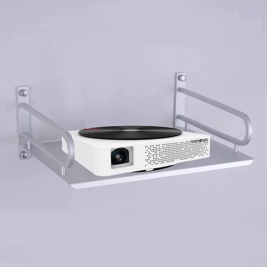 Projector muurbeugel universeel wit aluminium 31x26x14 cm voor thuisbioscoop en presentaties, max 5 kg