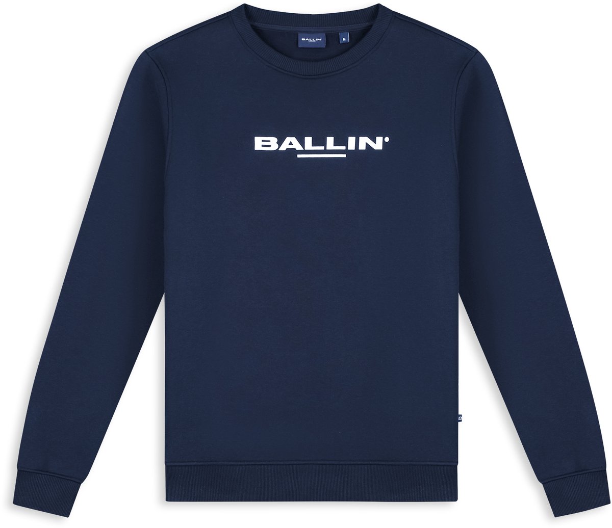 Ballin Amsterdam - Heren Regular fit Sweaters Crewneck LS - Navy - Maat XL