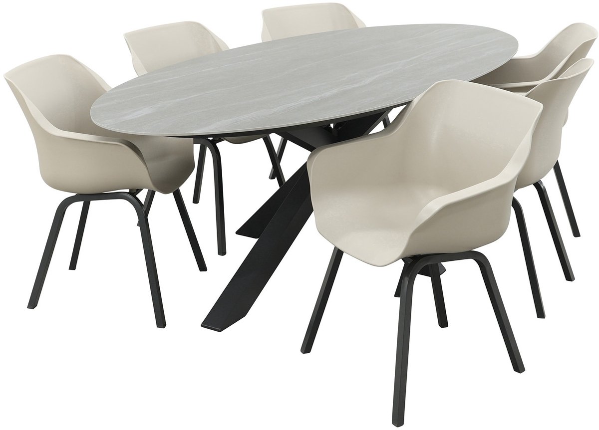 Hartman Sophie/Scotland 6-persoons ovale tuinset 230x115 cm. - Zand/Antraciet – foto 6