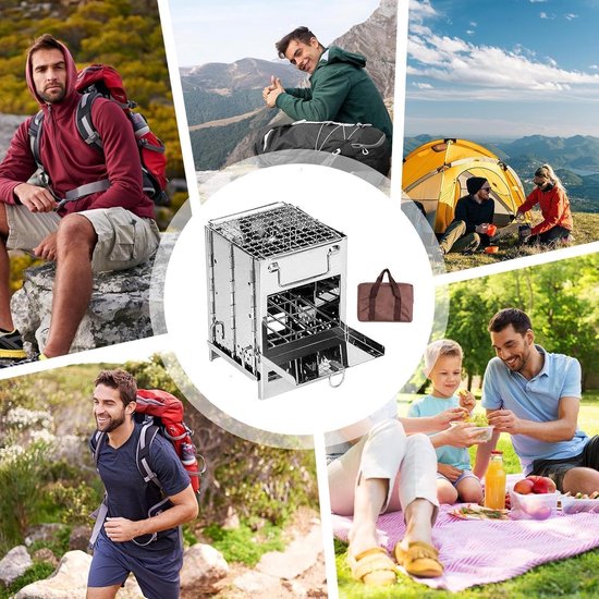Camping Kooktoestel - Houtkachel Outdoor - Maaltijden Bereiden - Compact Vouwontwerp - 21 x 15 x 8 cm van Camping — afbeelding 3