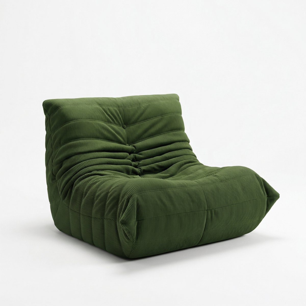 Zipsofa 1-zits Fauteuil - Zitzak Stoel met Rugleuning - Lazy Stoel - Montagevrij, Ergonomisch - 80x100x72 cm - Corduroystof, groen
