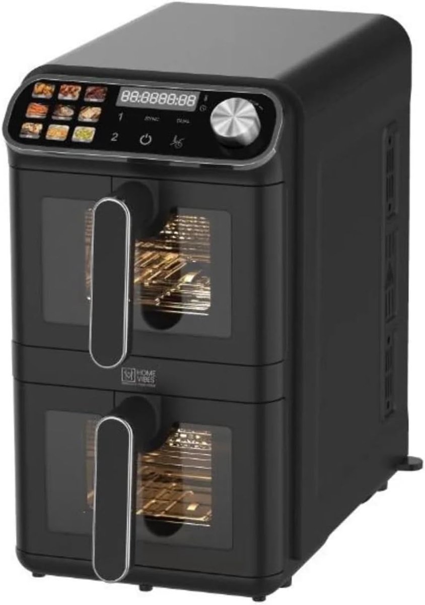 Heteluchtfriteuse XXL - Airfryer - Snel koken - Twee zones - 11 Liter - Zwart