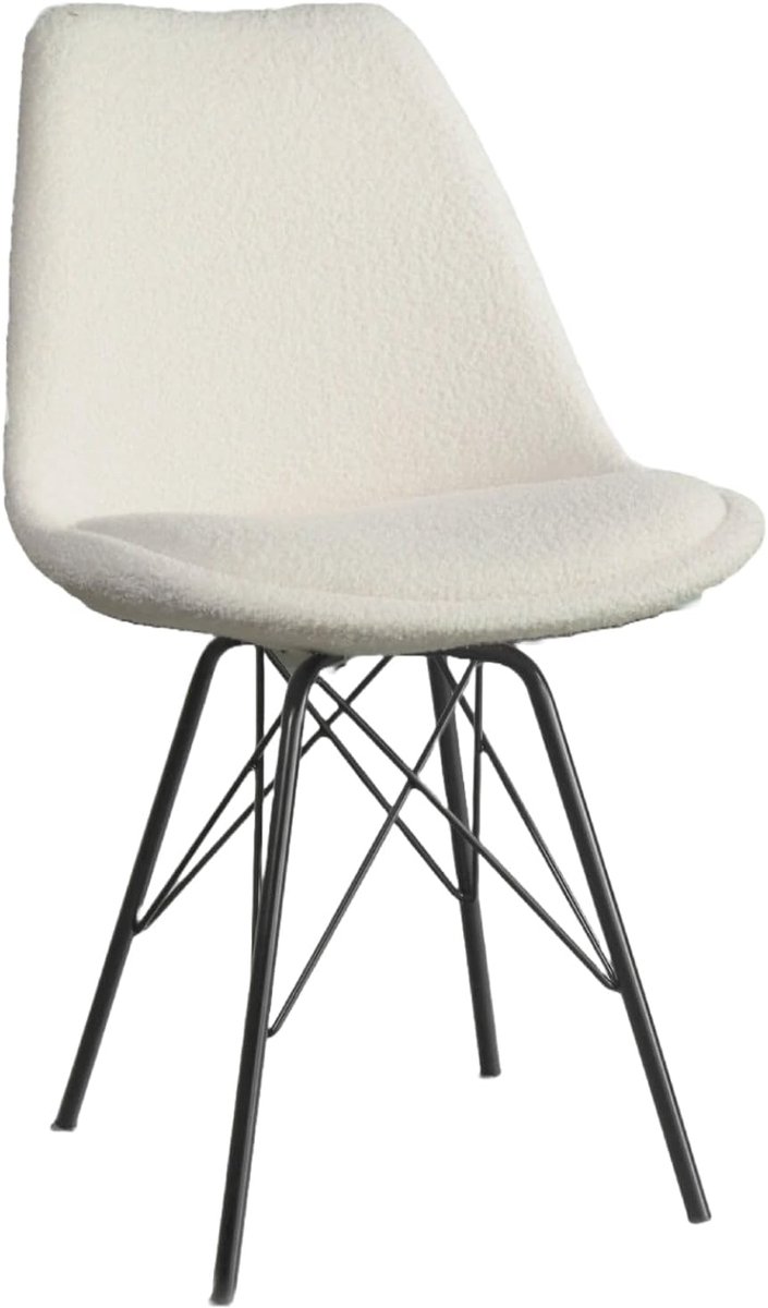 Eetkamerstoelen Set - Zitmeubels - Gezellig Tafelen - Zachte Teddy Bekleding - 4 Stuks - G