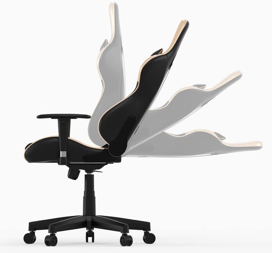 Gaming Stoel - Bureaustoel Racen - Comfortabel Zitten - Verstelbare Rugleuning - 135cm Hoog - Zwart Goud — afbeelding 3