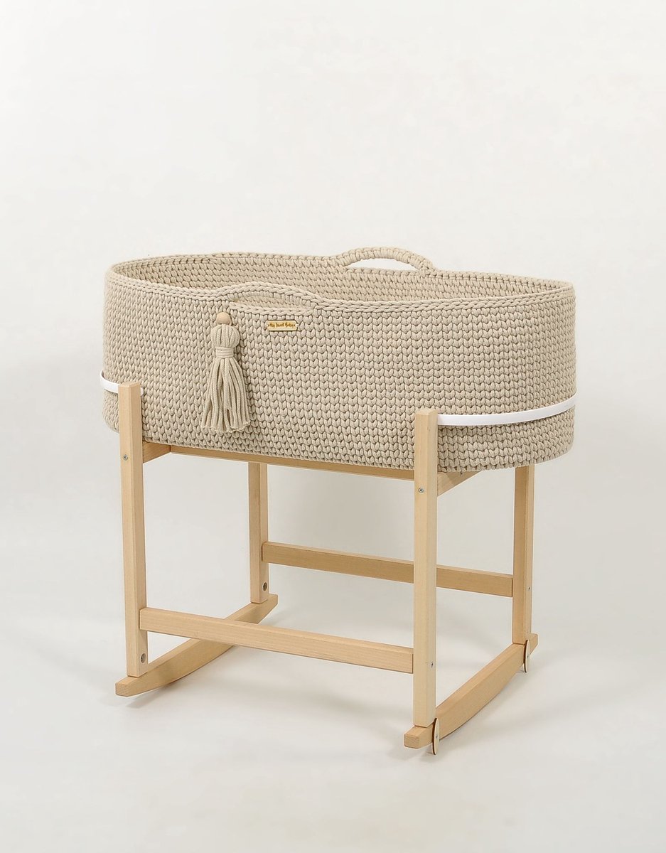 Mozesmand met wiegstandaard «Cuña» | Lichtbeige