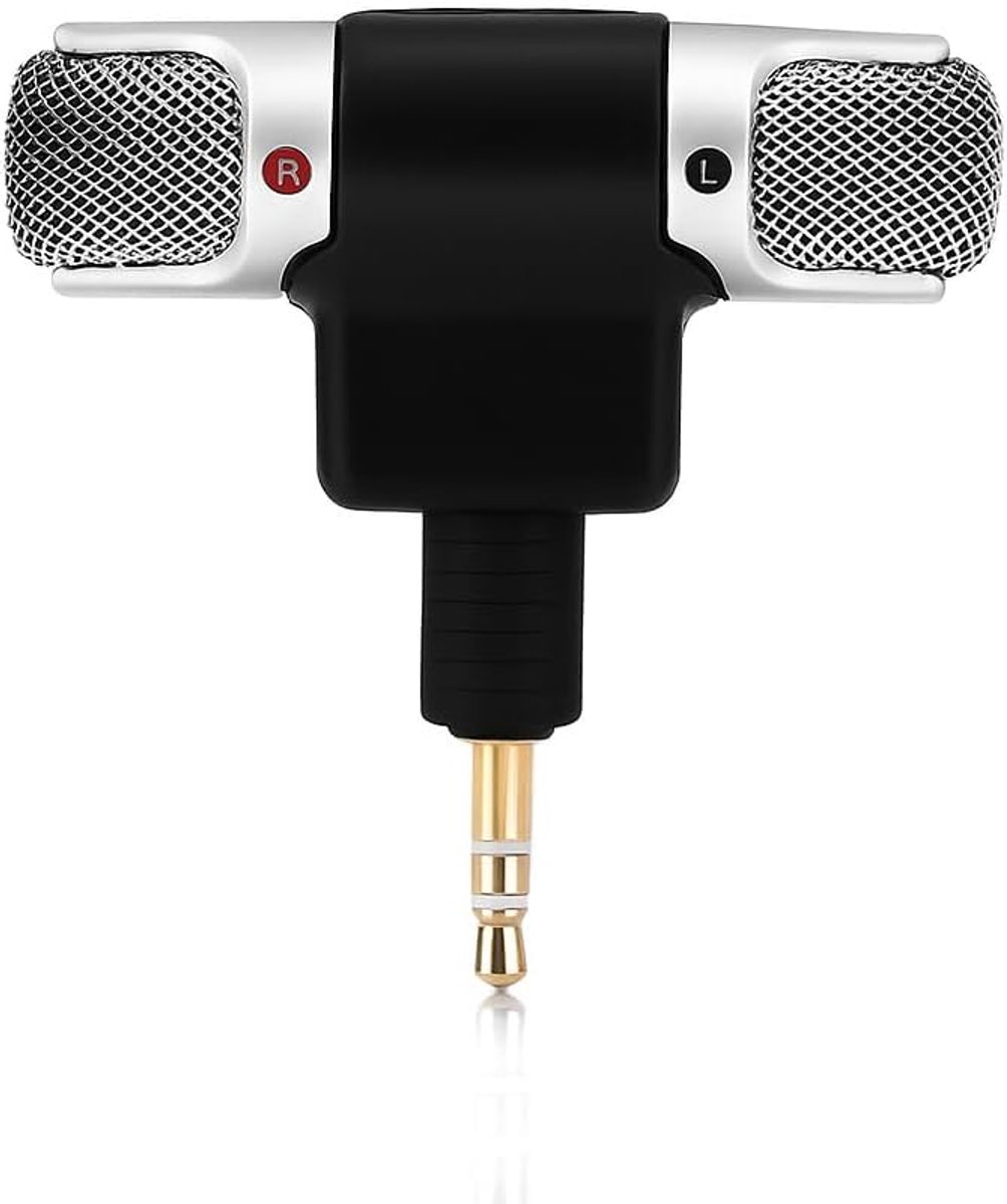 Mini Microfoon - Draagbare Opname - Audio Opnemen - Vergulde Stekker - 58 x 57 x 16 mm