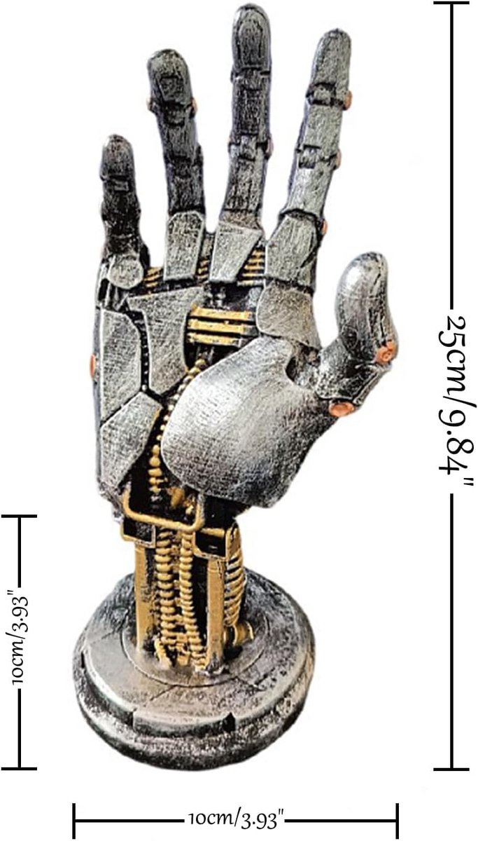 Gaming Standaard - Controllerhouder Hoofdtelefoon - Bureau Decoratie - Uniek Robotarm Design - 10x10x25 cm - Metaal Zilver van Merkloos — afbeelding 5
