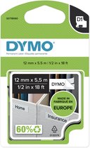 DYMO originele D1 Duurzame flexibele nylon labels | Zwarte Tekst op Wit Label | 12 mm x 5,5 m | zelfklevende etiketten voor de LabelManager labelprinter | gemaakt in Europa