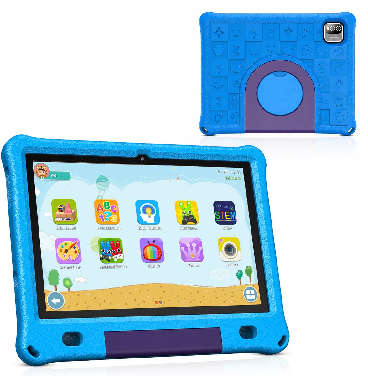 VarietyPlay Kindertablet 10 inch – Android 15 – 64GB – Inclusief Hoes – Ouderlijk Toezicht – Kids Tablet – Tablet Kinderen – WiFi
