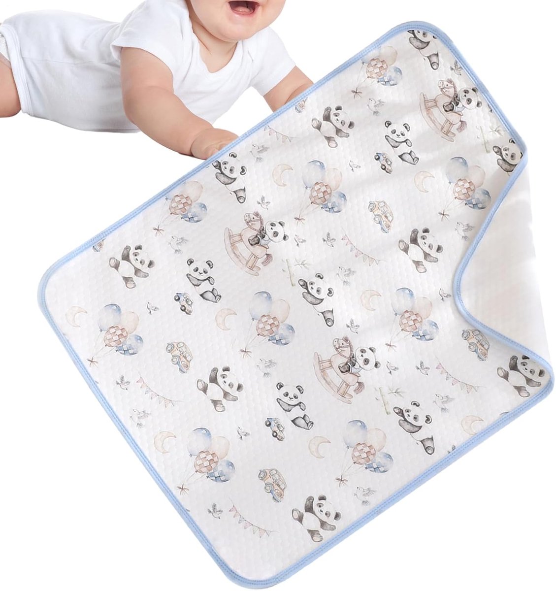 Luier Verschoonmat - Aankleedkussen Baby - Baby Verzorging - Waterdicht & Wasbaar - 70x50cm - Panda