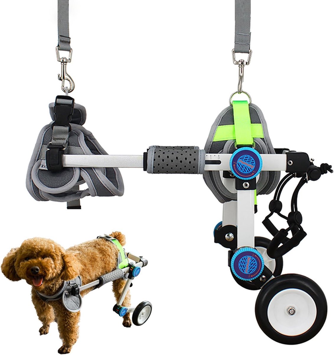 Honden Rolstoel - Hondenkar Mobiliteit - Ondersteuning Achterpoten - Verstelbaar Lichtgewicht - XXS - Blauw