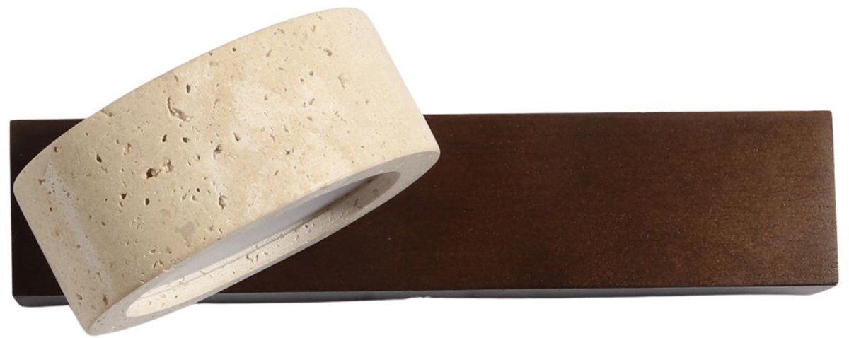 Kosilum - Fiorenzo - Wandlamp - Beige, wit en hout - Hout, acryl en steen