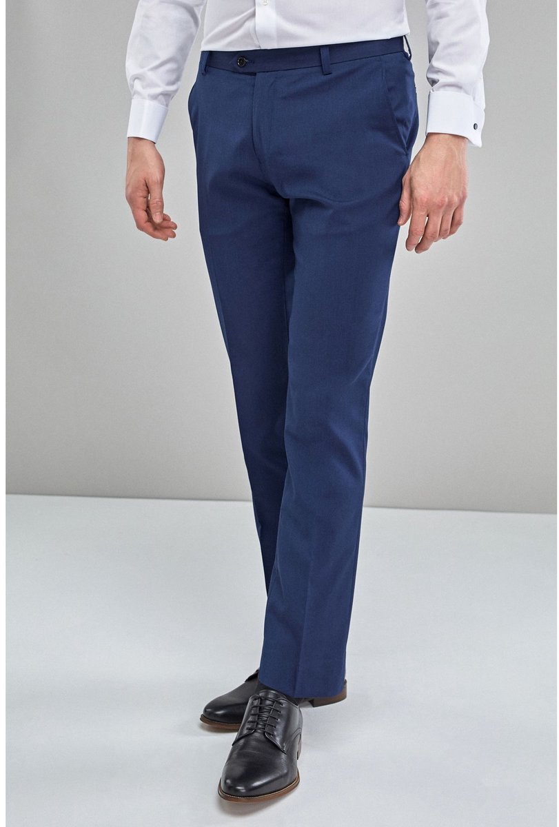 Next - Heren - Slim Fit - Chique stretchy broek - Blauw