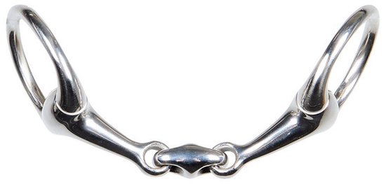 Harry's Horse Dubbel Gebroken Pony Bustrens RVS 12 mm . - 10,5 Harry's Horse Dubbel Gebroken Pony Bustrens RVS 12 mm . - 10,5