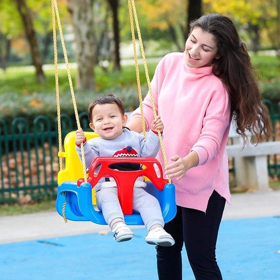 COIL Children's Swing Baby Swing Outdoor 3-in-1 Swing Adjustable Children's Swing Indoor with Backrest, Swing Indoor Children's Swing Seat Toddler Swing (C0348-Blue) — afbeelding 5
