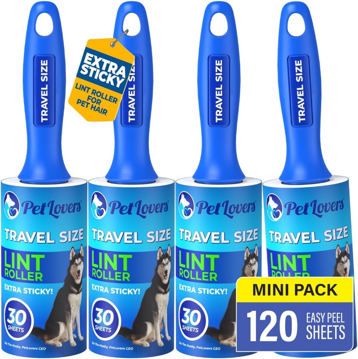 Mini Pluisrollen voor Reizen - 4 Stuks, Ideaal voor Dierenhaar en Vuilverzameling