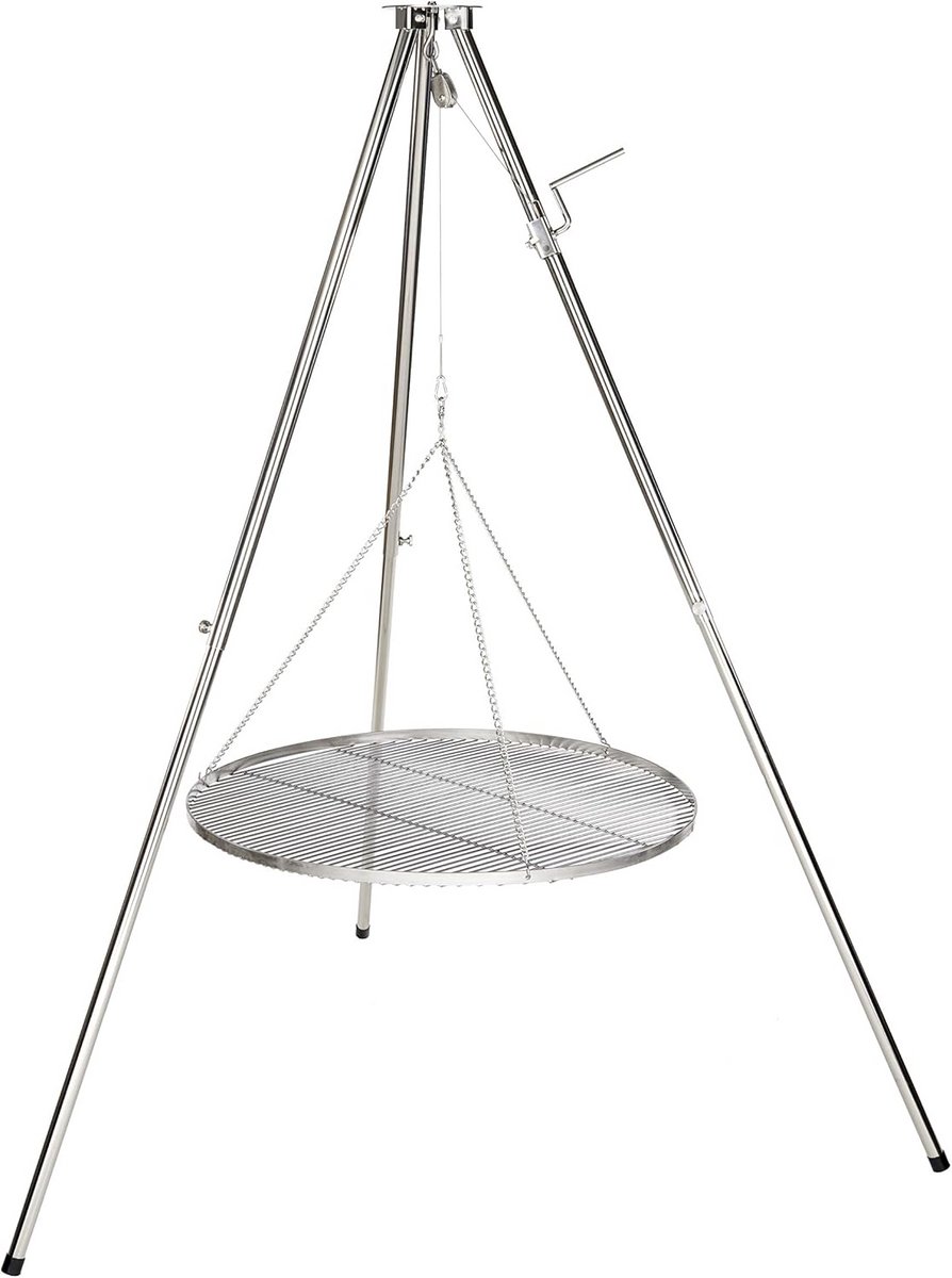 Draaibaar Roestvrij Stalen Driepoot Grillframe met 80 cm Rooster