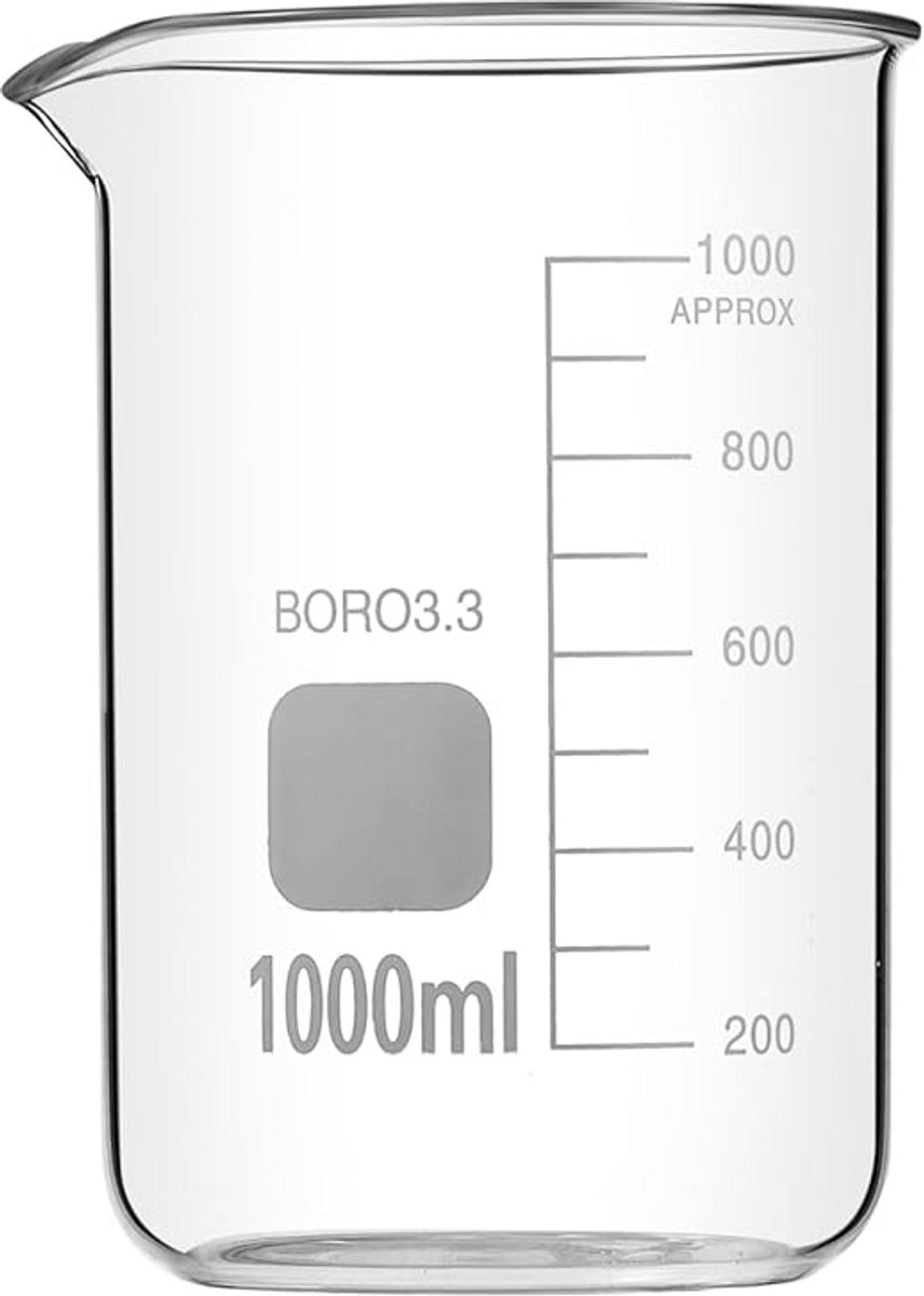 Gegradueerde Meetbeker van Borosilicaatglas 1000ml voor Laboratorium en Keuken